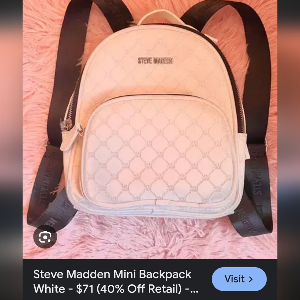 Steve Madden White Mini Backpack